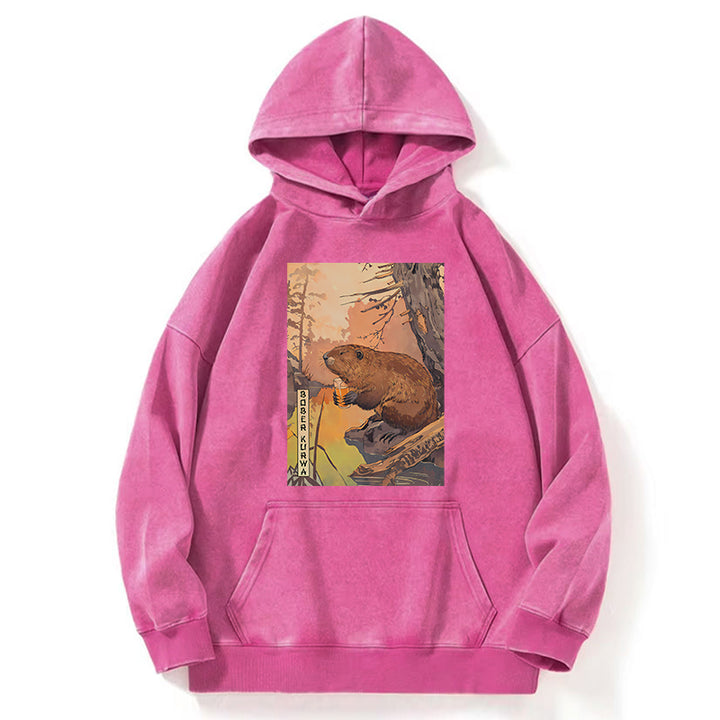 Beaver By The River Washed Hoodie