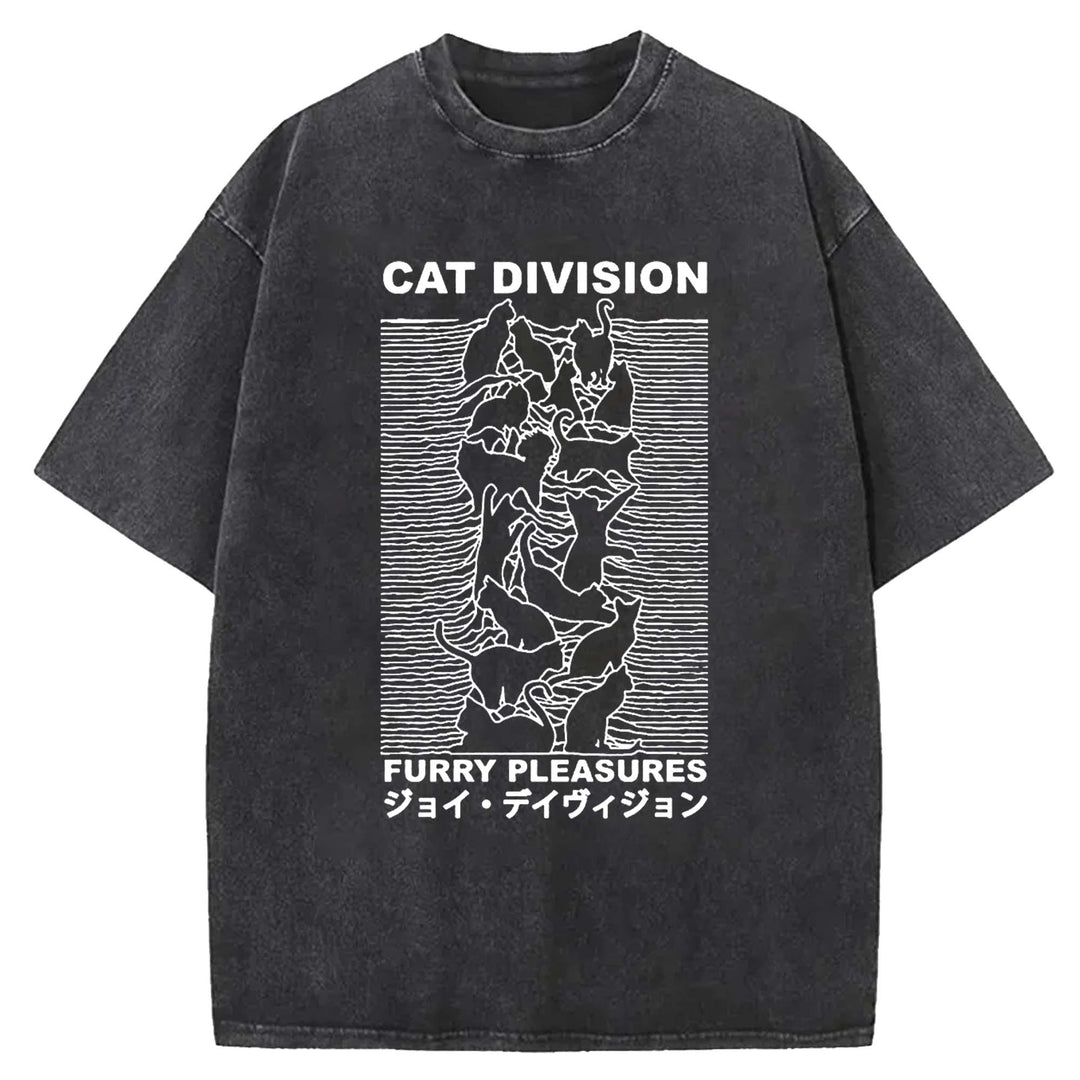 CAT DIVISION FURRY PLEASURES Washed Crew Neck T-Shirt