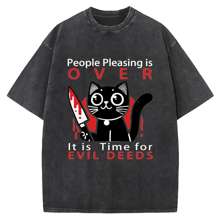 People Pleasing is Over Washed Crew Neck T-shirt