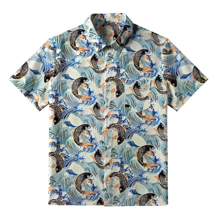 Koi Wave Dance Button-up Shirt