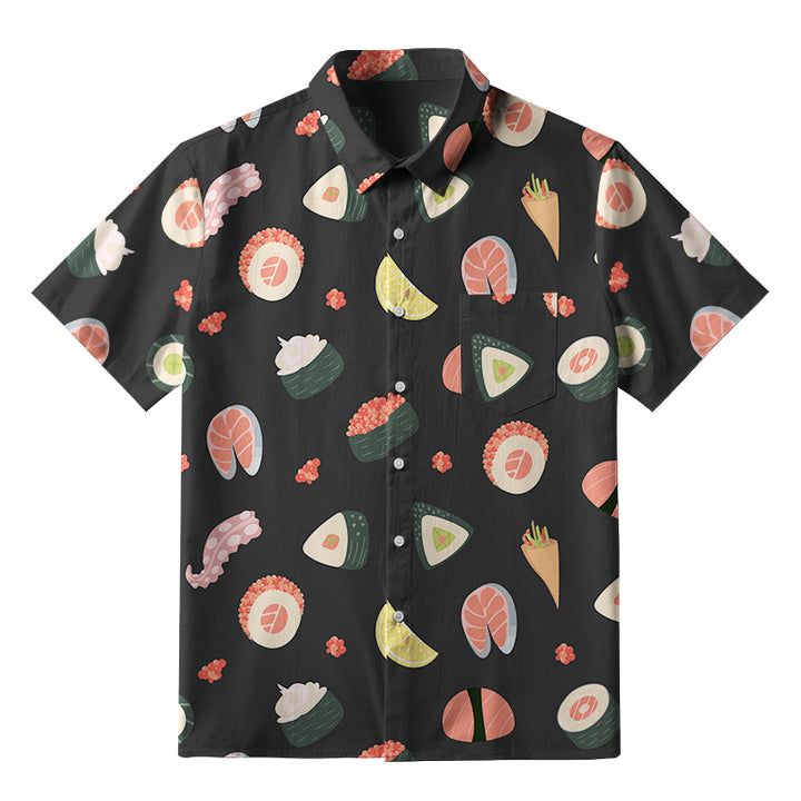 Tasteful Sashimi And Sushi Button-up Shirt