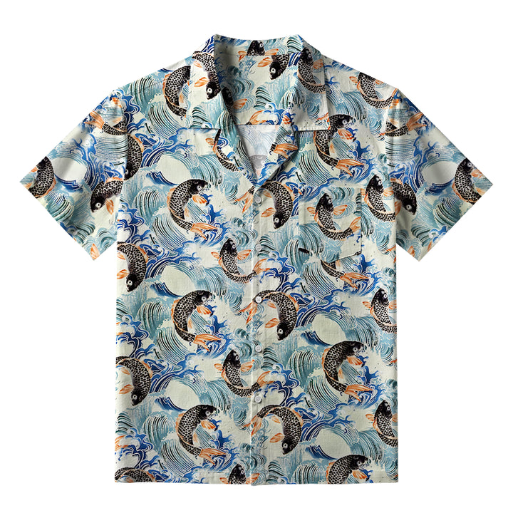 Koi Wave Dance Aloha Hawaiian Shirt