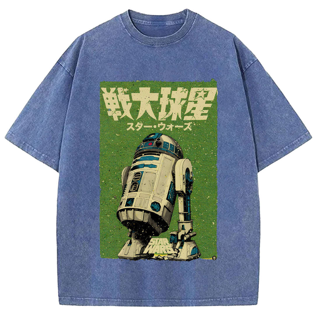 Star Wars Vintage Japanese Design Washed Crew Neck T-Shirt