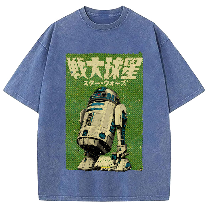 Star Wars Vintage Japanese Design Washed Crew Neck T-Shirt