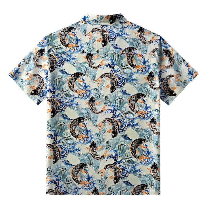 Koi Wave Dance Aloha Hawaiian Shirt