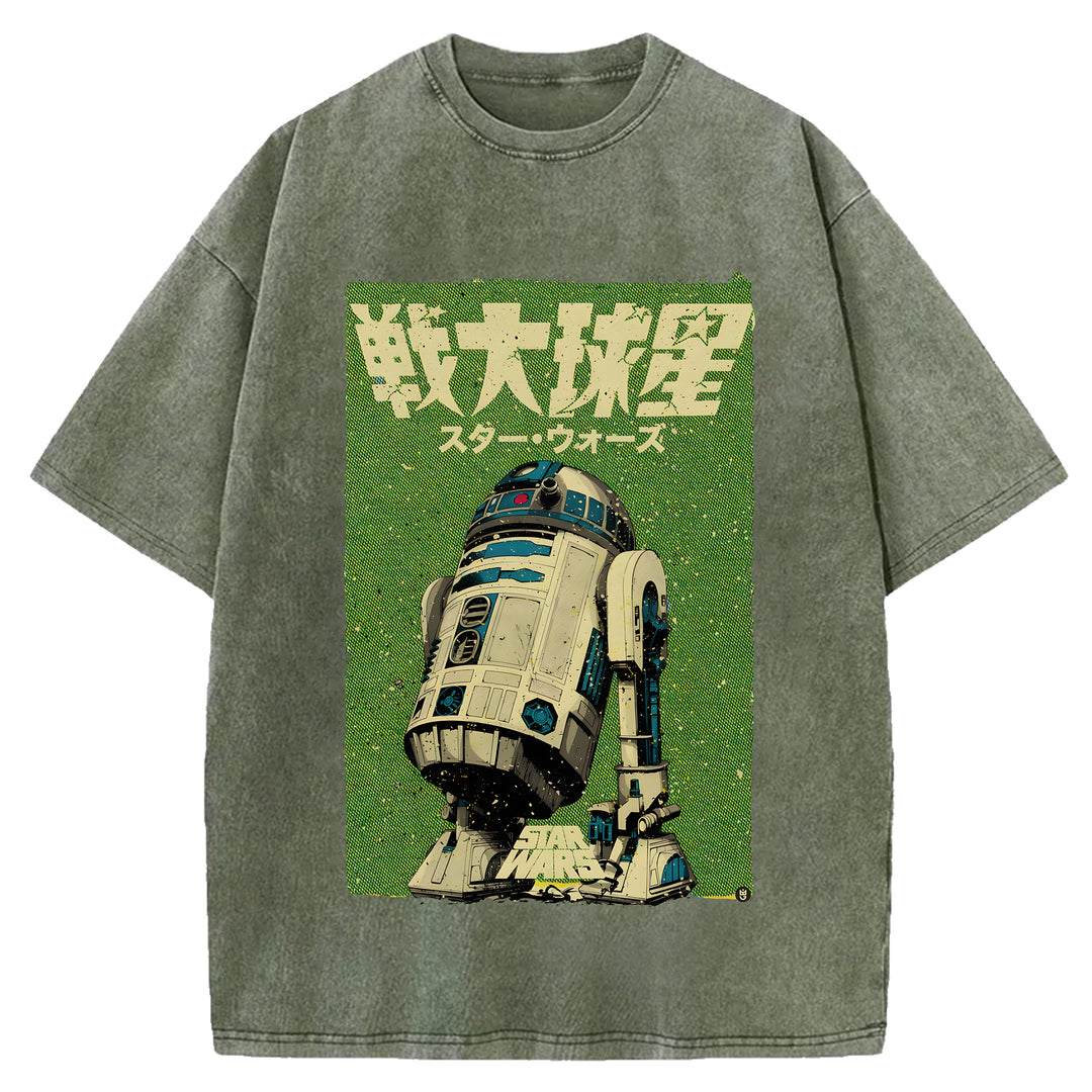 Star Wars Vintage Japanese Design Washed Crew Neck T-Shirt
