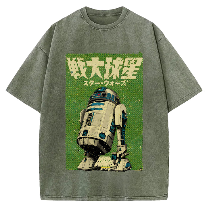 Star Wars Vintage Japanese Design Washed Crew Neck T-Shirt