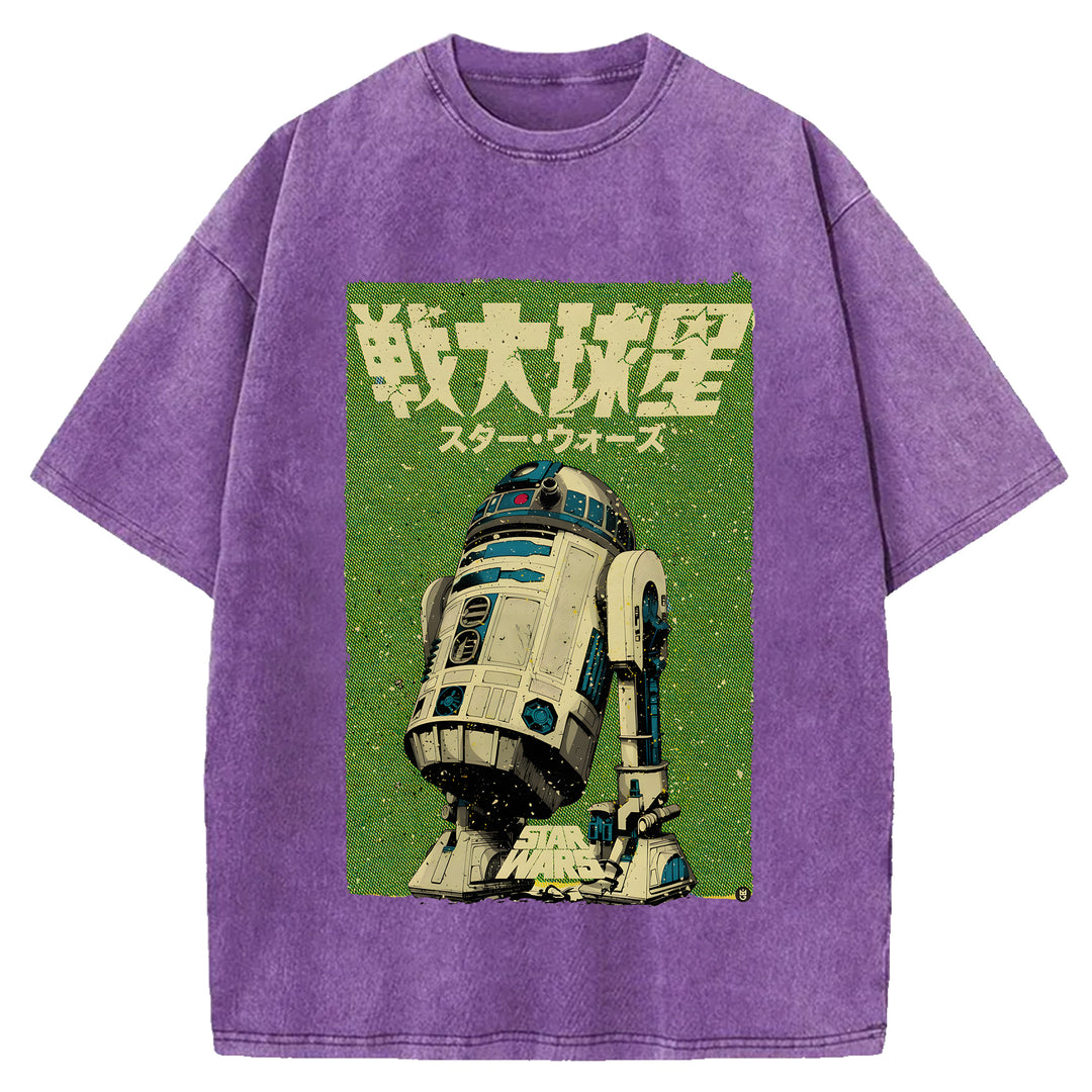 Star Wars Vintage Japanese Design Washed Crew Neck T-Shirt