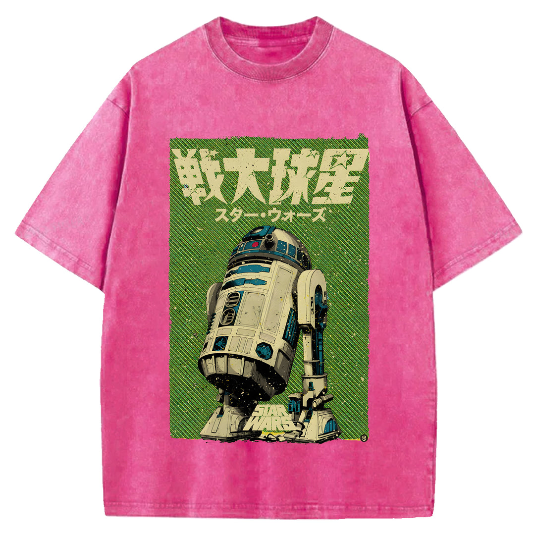Star Wars Vintage Japanese Design Washed Crew Neck T-Shirt