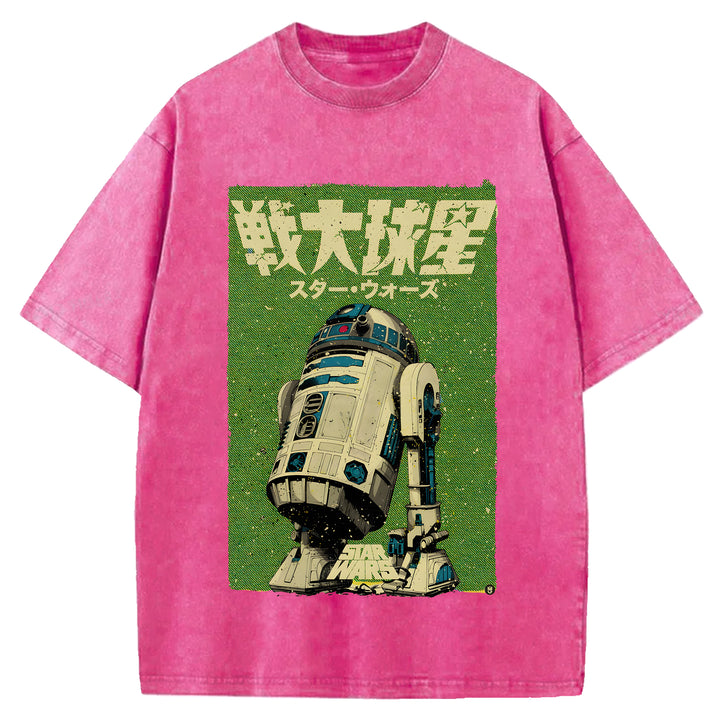 Star Wars Vintage Japanese Design Washed Crew Neck T-Shirt