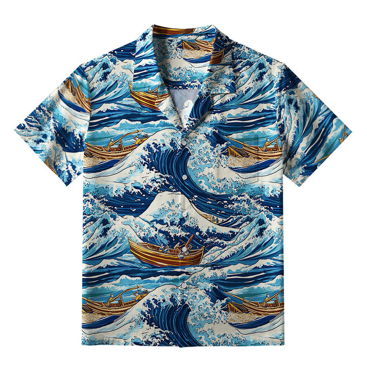 Nautical Adventure Wave Aloha Hawaiian Shirt