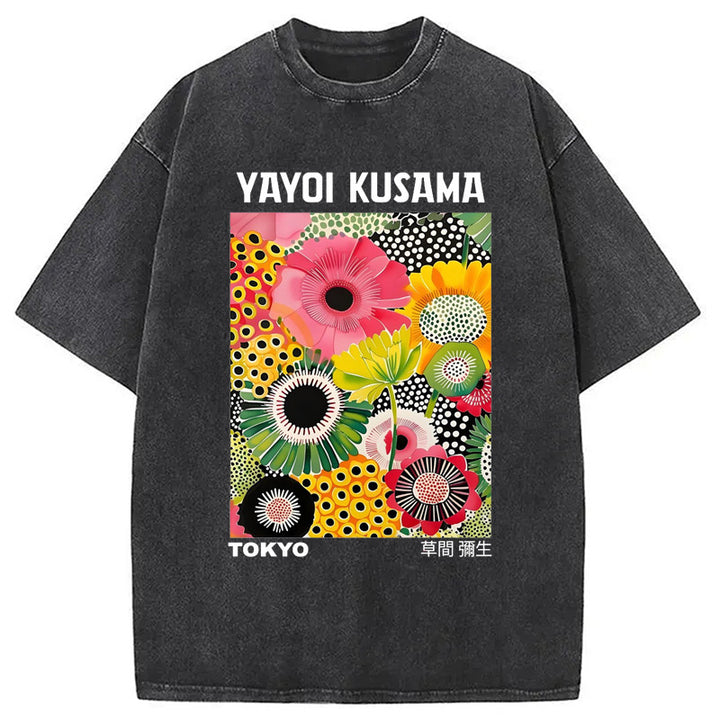 Yayoi Kusama in Tokyo Vintage Washed Crew Neck T-Shirt