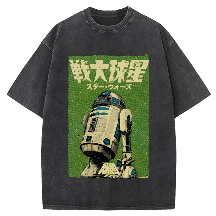 Star Wars Vintage Japanese Design Washed Crew Neck T-Shirt