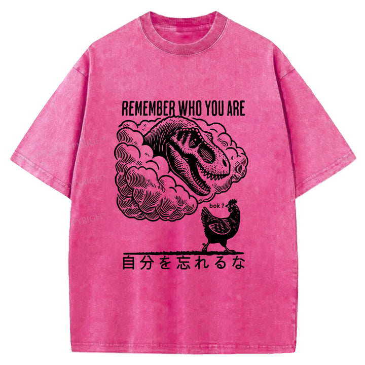 REMEMBER WHO YOU ARE Washed Crew Neck T-shirt