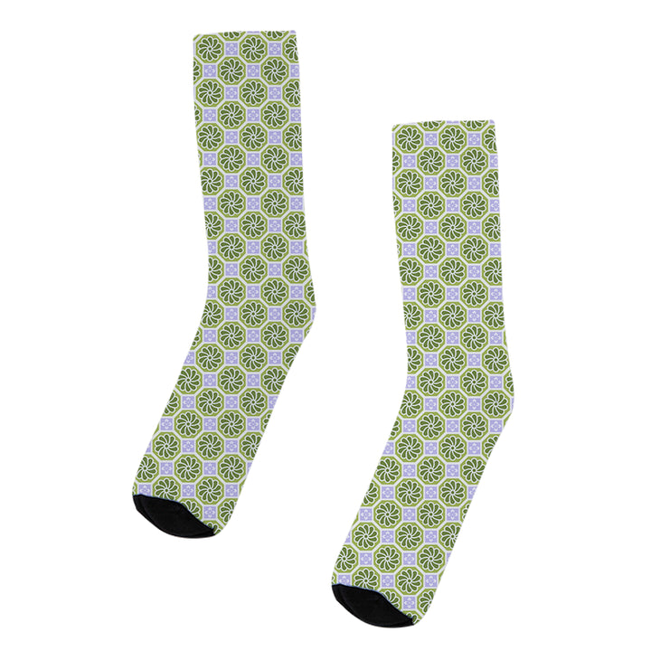 Floral And Geometric Pattern Socks
