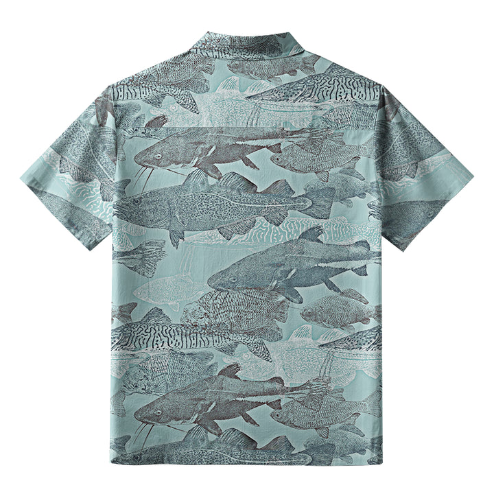 Vintage Fish School Button-up Shirt