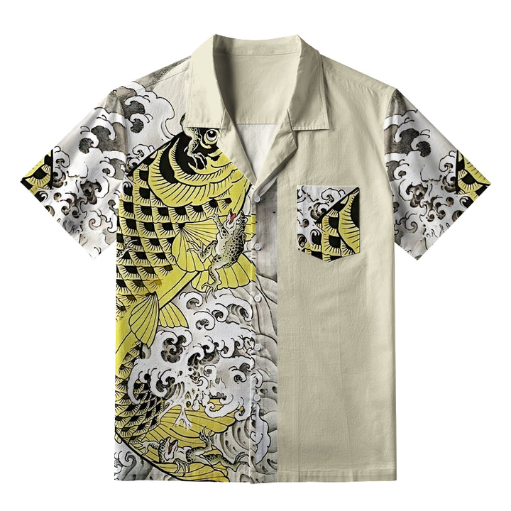 Funny Frog Riding Koi Aloha Hawaiian Shirt