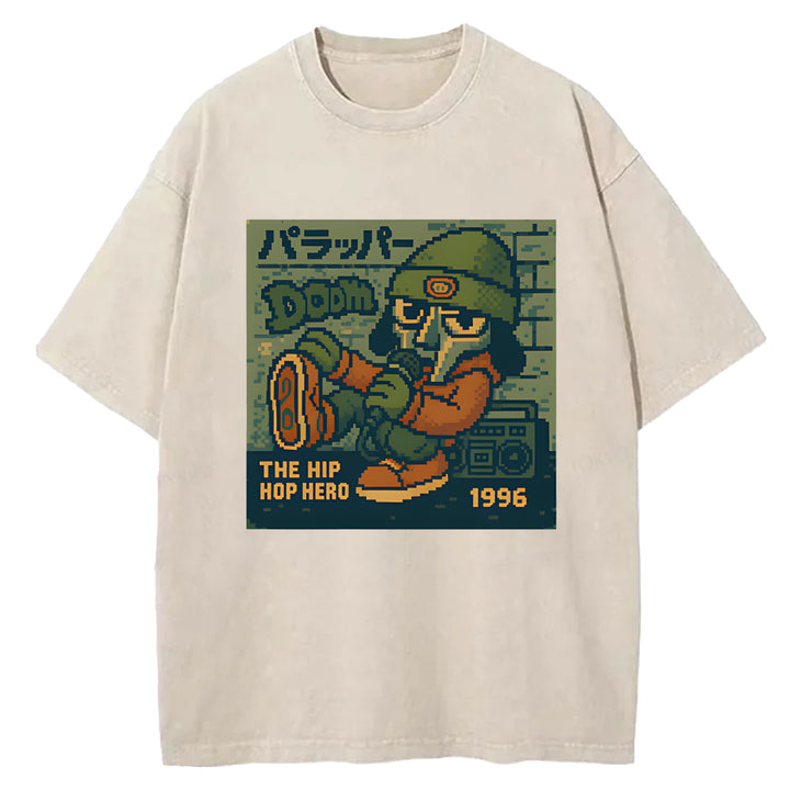 Parappa The Rapper Vintage Design Washed Crew Neck T-Shirt