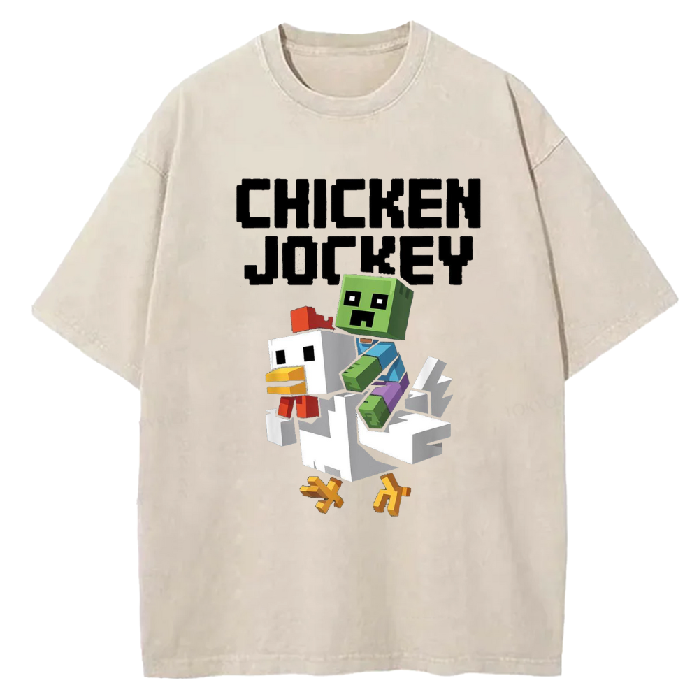 Chicken Jockey Vintage Washed Crew Neck T-Shirt