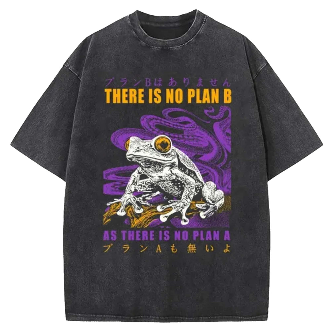 THERE IS NO PLAN B Washed Crew Neck T-shirt