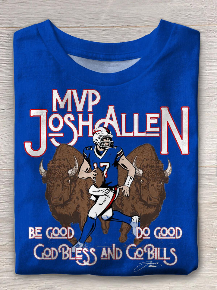 T-Shirt mit Rundhalsausschnitt der Buffalo Football-Mannschaft 