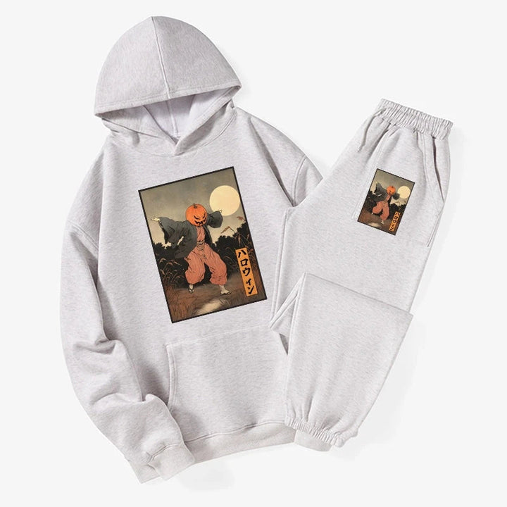 Japanese Pumpkin Monster Fleece Lined Hoodie Set
