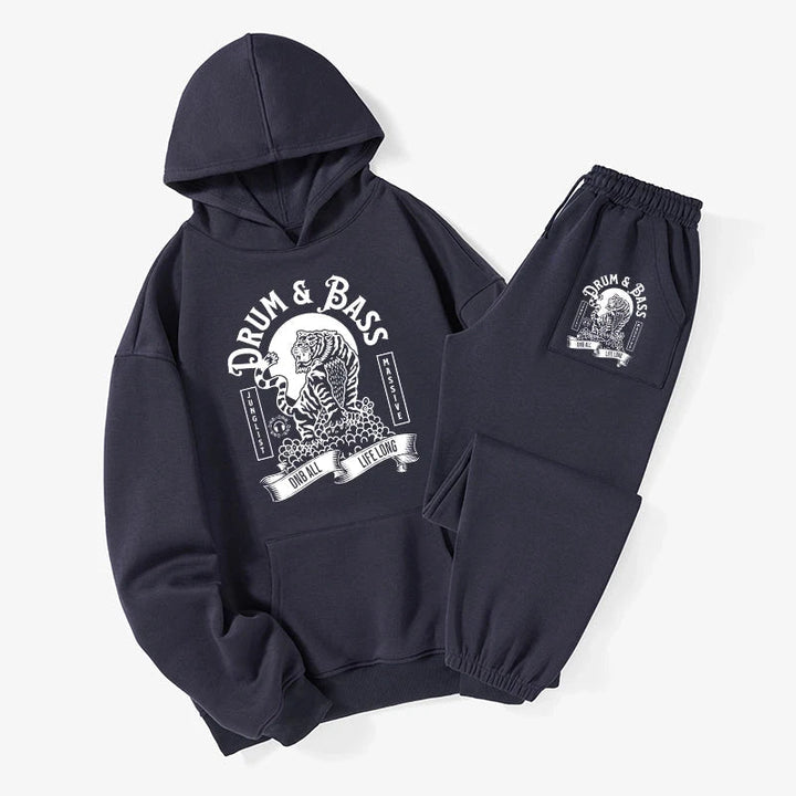 Drum & Bass Tiger Fleece Lined Hoodie Set