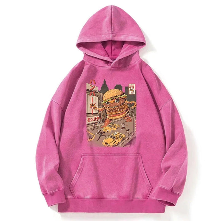The Great Burger Kaiju Japanese Washed Hoodie