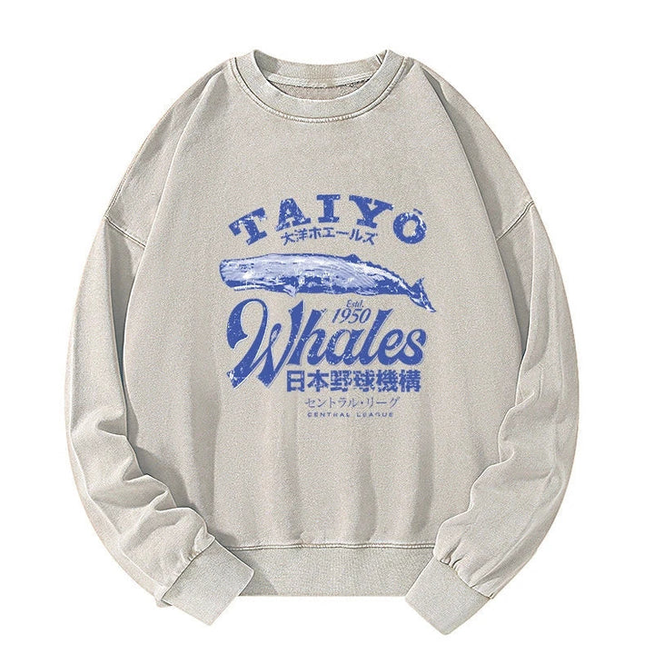 Japan Taiyo Whales Washed Sweatshirt