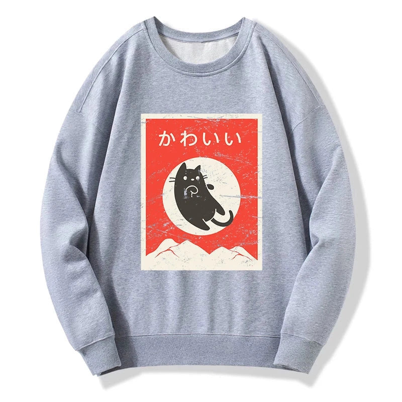 Cute Black Cat Japanese Sweatshirt