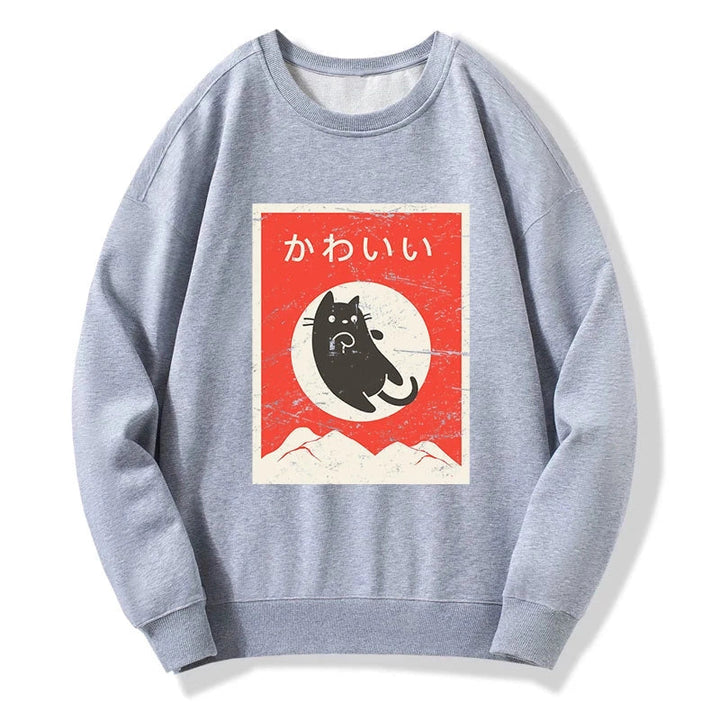 Cute Black Cat Japanese Sweatshirt