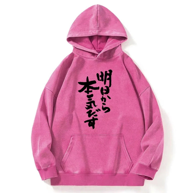 I'm Going To Get Serious Tomorrow Japan Washed Hoodie