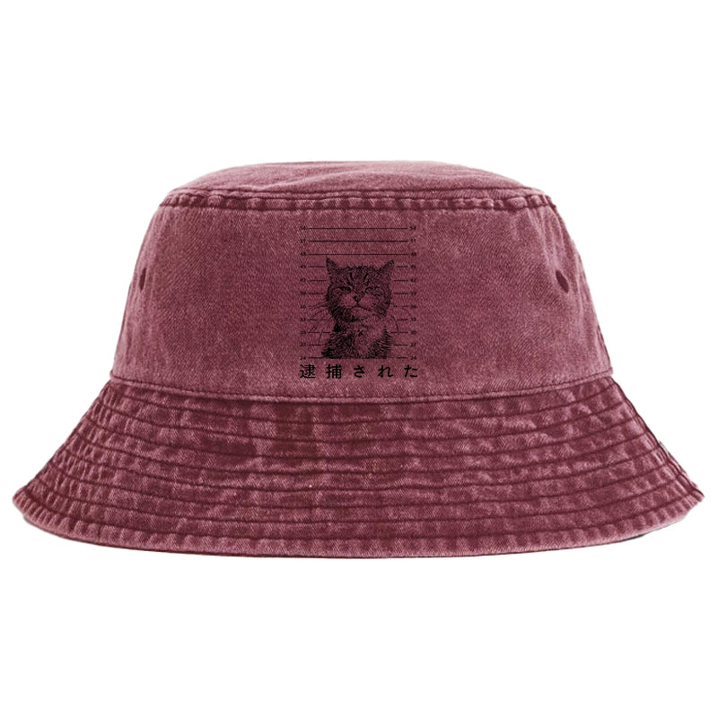 Cat That Was Arrested Washed Bucket Hat