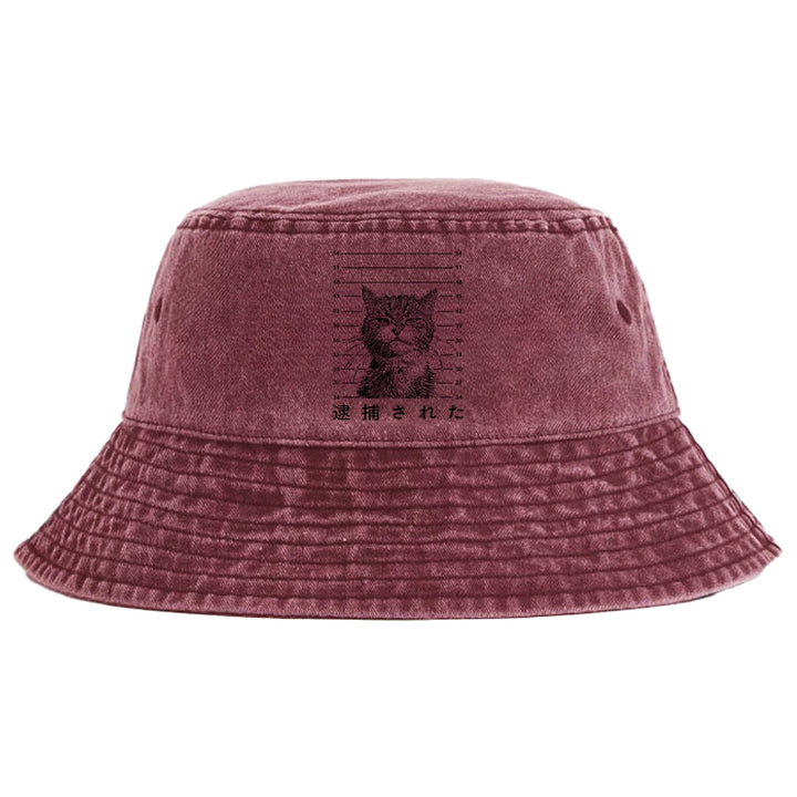Cat That Was Arrested Washed Bucket Hat