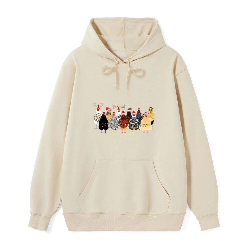 A Flock Of Christmas Chickens Classic Hoodie