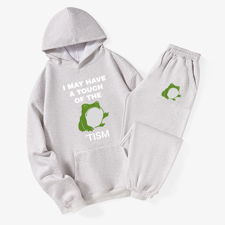 Funny Frog Flipping The Bird Fleece Lined Hoodie Set