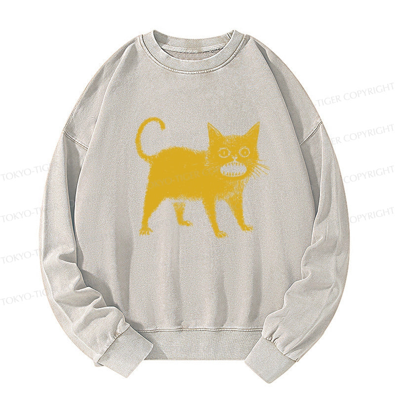Horrible Japanese Cat Washed Sweatshirt