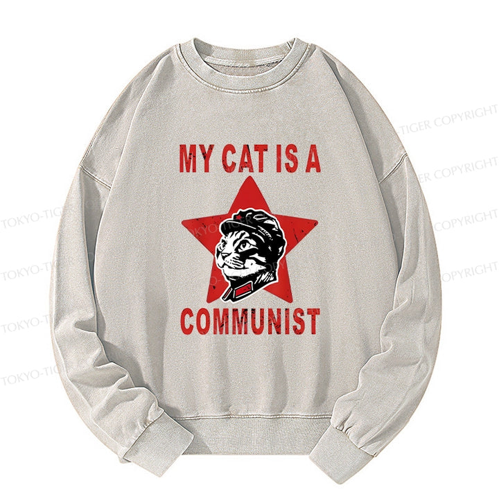 Funny Cat-ism Washed Sweatshirt