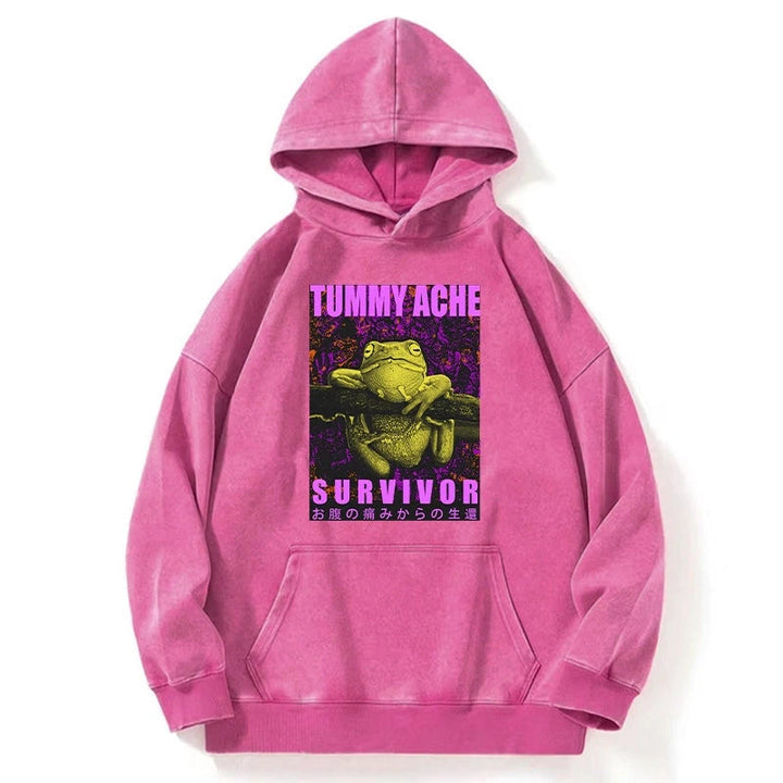 A Frog With Stomachache Washed Hoodie