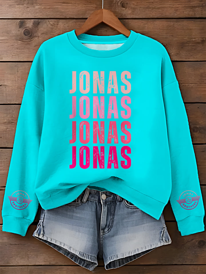Jonas Brothers Printed Long Sleeve Casual Top