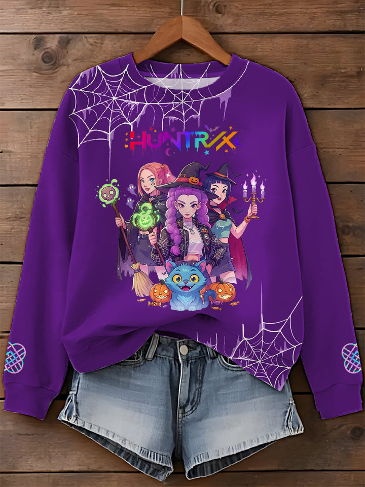 Halloween Demon Hunter Long Sleeve Casual Top