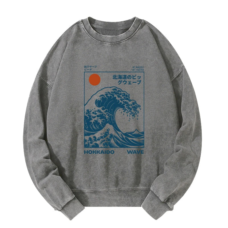 Hokkaido Wave Japan Washed Sweatshirt