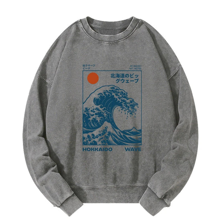 Hokkaido Wave Japan Washed Sweatshirt