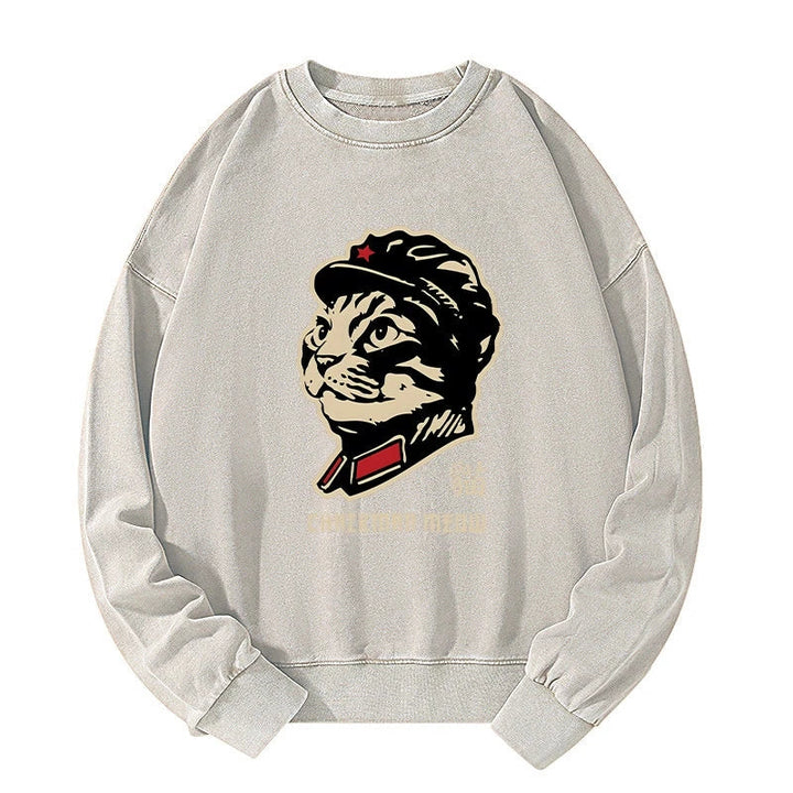 Chinese Spirit Cat Washed Sweatshirt