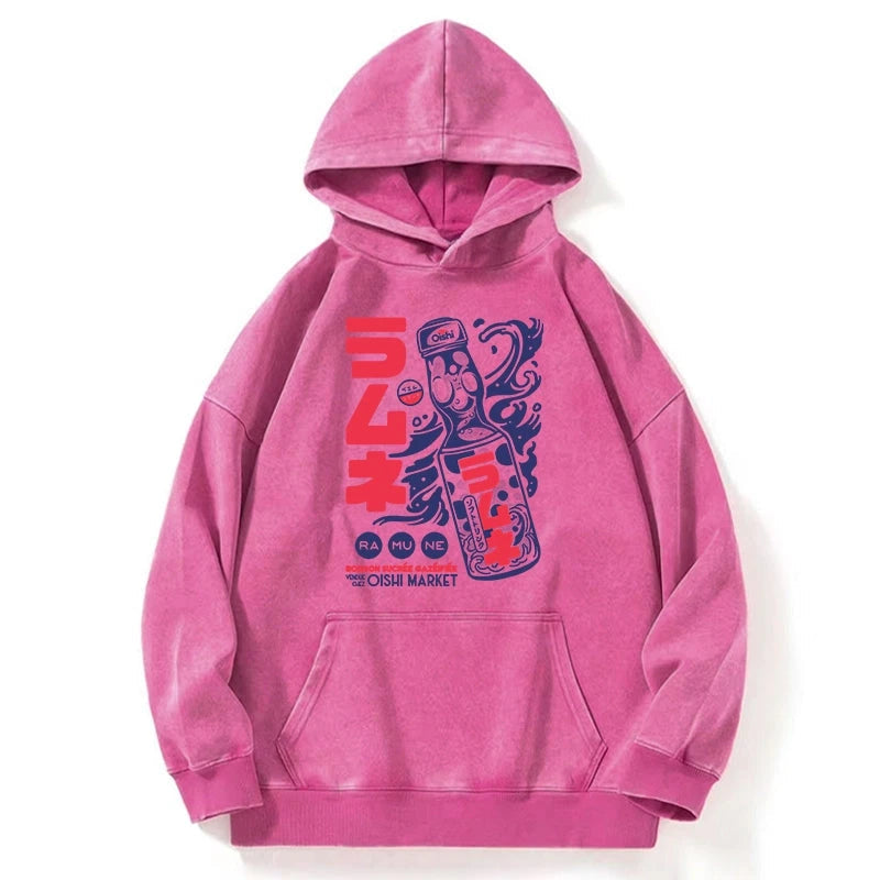 Ramune Print Japanese Washed Hoodie