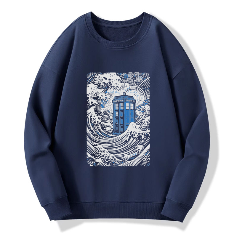 The Great Wave Off Tardis Sweatshirt