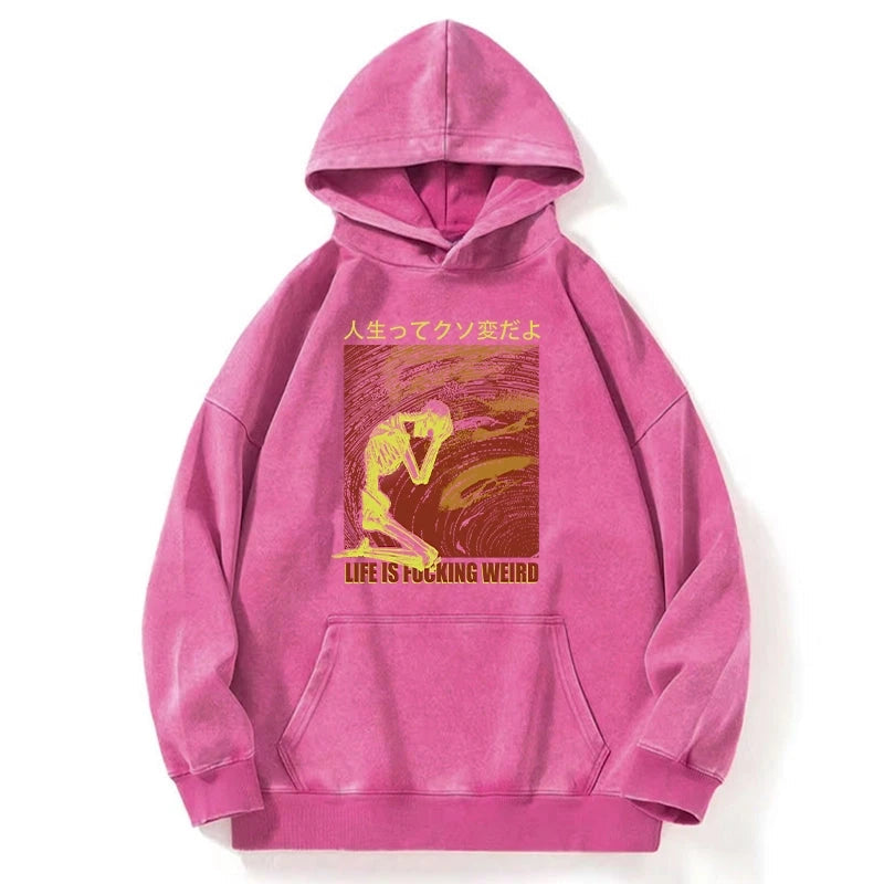 Skeleton Life is Fu Washed Hoodie