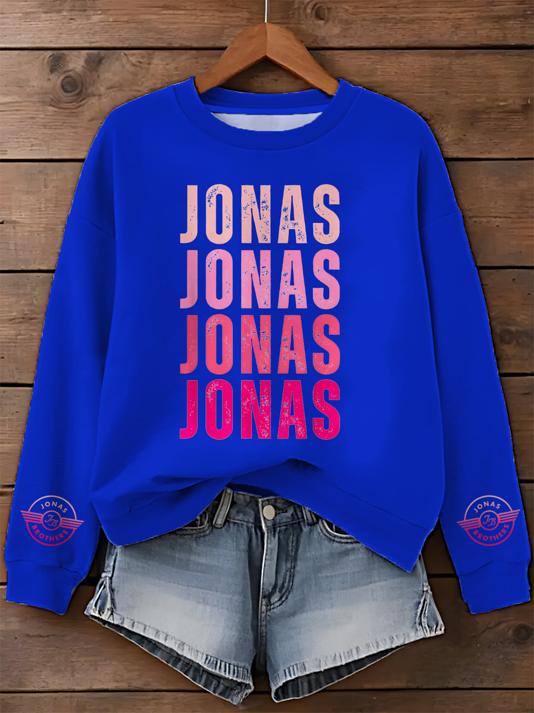 Jonas Brothers Printed Long Sleeve Casual Top