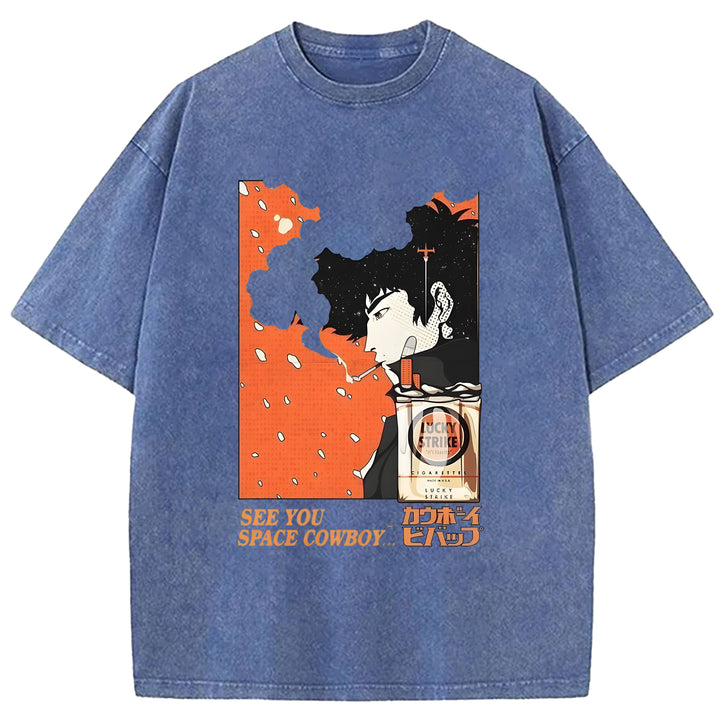 SEE YOU SPACE COWBOY Washed Crew Neck T-Shirt