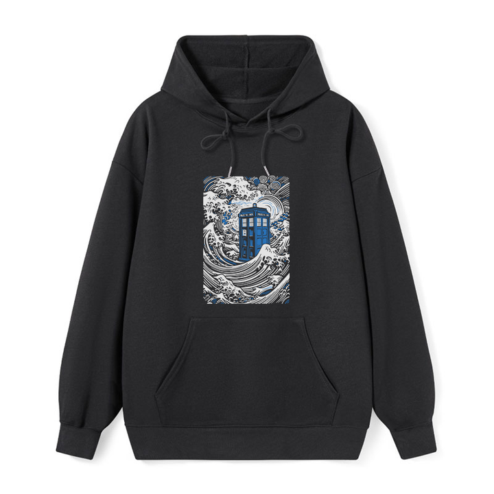 The Great Wave Off Tardis Classic Hoodie